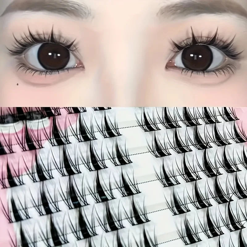 10 Rows Exquisite Black Anime Eyelash Kit - False Eyelashes with Adhesive and Sealer, Natural, Dynamic, DIY Length 10-13mm