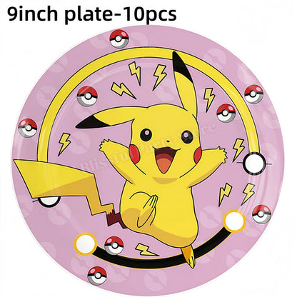 Pokemons Birthday Party Decoration Lightning Pikachu Balloon Tableware Kit Cup Plate Gift Bag Kid Favor Gift Baby Shower Supplie