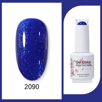 Clou Beaute 15ml Red Black White Green Neon Gel Nail Polish Base Top Coat Velvet Top 400 Colors Semi Permanent Gel Nail Varnish