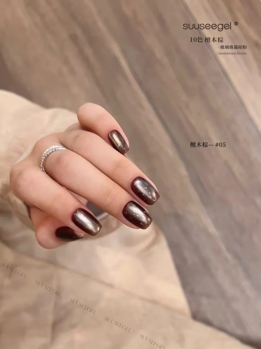 SUUSEEGEL 2025 Autumn Winter Collection 10 Colors Brown Moonlight Cat Eye Gel Set HEMA-free TPO-free Non-toxic Uv Gel Wholesale