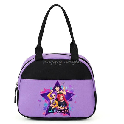 New Lunch Bags KPop Demon Hunters Print Women Men Large Capacity Picnic Drink Thermal Bag Portable Outdoor Food Lunch Handbags