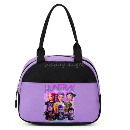 New Lunch Bags KPop Demon Hunters Print Women Men Large Capacity Picnic Drink Thermal Bag Portable Outdoor Food Lunch Handbags