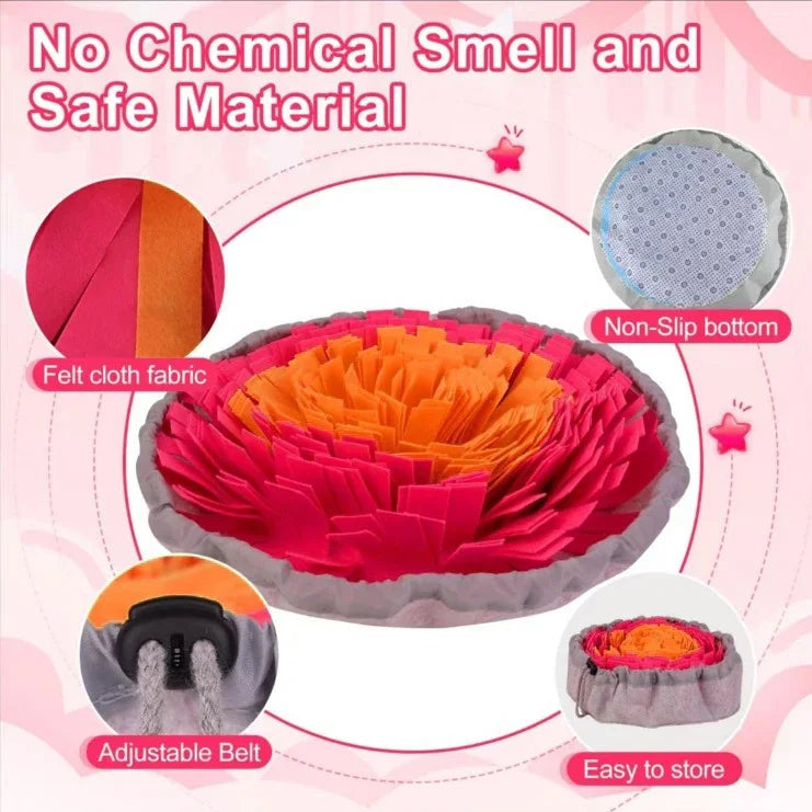 Washable Felt Pet Sniffing Pad Foldable Dog Nosework Feeding Mat Toy Dog Training Natural Foraging Snuff Mat