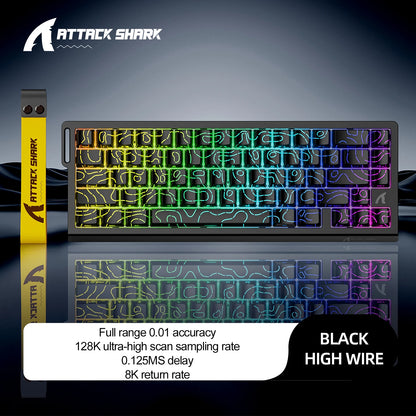 Magnetic Switch Keyboard ATTACK SHARK X68HE Wired and FREEWOLF F68 Wired F68Pro Wireless for Pro Gaming 8K Hz 0.01mm Rapid Trigg