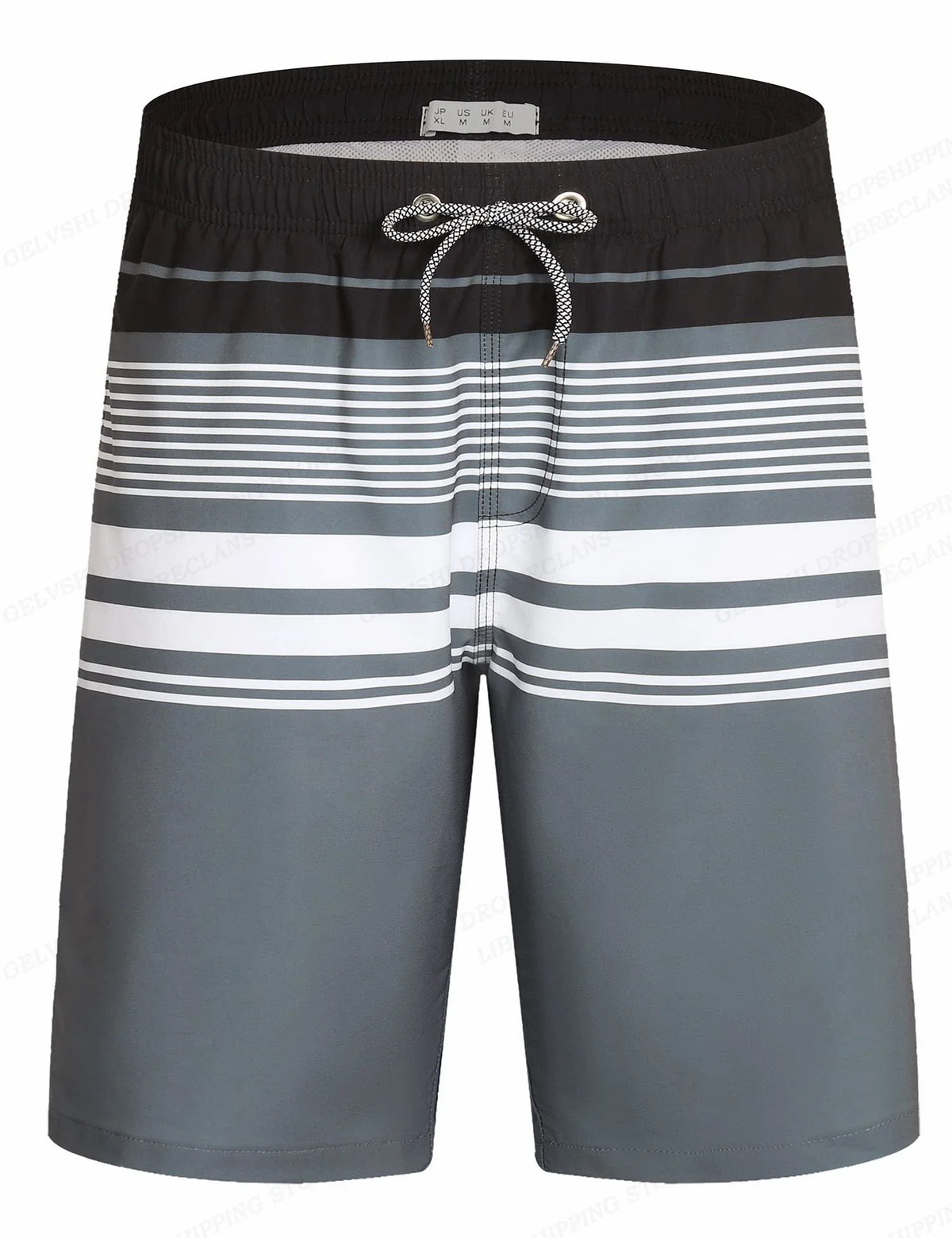 Gradient Stripes Graphic Swim Trunks For Men Colorful Splicing 3D Printed Short Pants Summer Hawaii Surf Swimsuit Beach Shorts