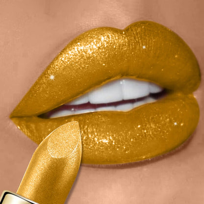 10  Colors Glitter Lipstick Waterproof Long Lasting Diamond Pearlescent Metallic Lipstick Lipgloss Women Lips Makeup Cosmetic