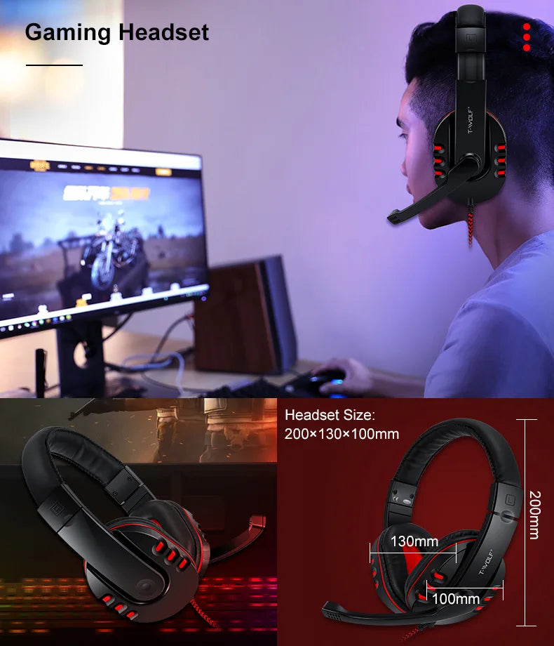 T-WOLF 4-in-1 Ultimate Gaming Combo: RGB Keyboard, Mouse, Headset & Pad