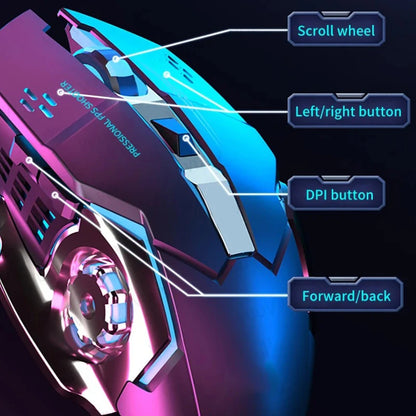 2.4G Wireless Mouse USB Bluetooth Mecha Gaming Mouse Rechargeable Silent Backlight Mice Ergonomic Office Mice Game Accessories