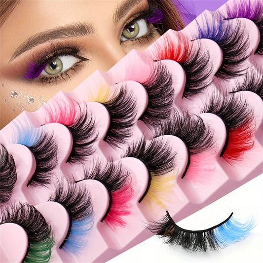 8 pairs of Colorful High-Quality Faux Eyelashes,Individual Lashes Creating a Different Personality for You lash extensions