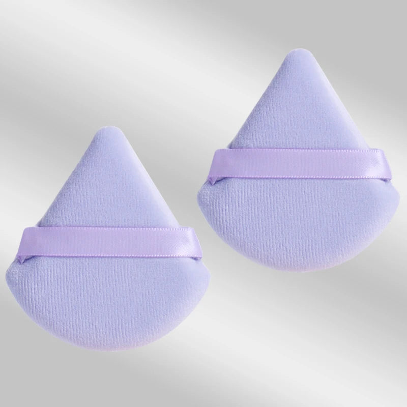 2 件 Triangle Powder Puff Face Makeup Sponge Soft Velvet Cosmetic Puff Blender Beauty Foundation Sponge Make up Accessories