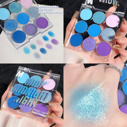 9 Colors Eye Shadow Palette Summer Pearl Matte Fine Shimmer Eyeshadow Powder Long Lasting Charming Eyes Make Up Palette Cosmetic