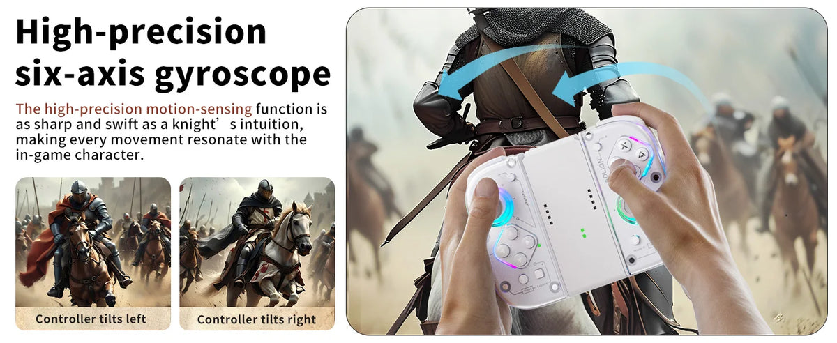 Aolion J20 Knight Wireless Gamepad with Left And Right Switch Hall Joystick Motion Sensing Custom For NS Joycon Game Accessories