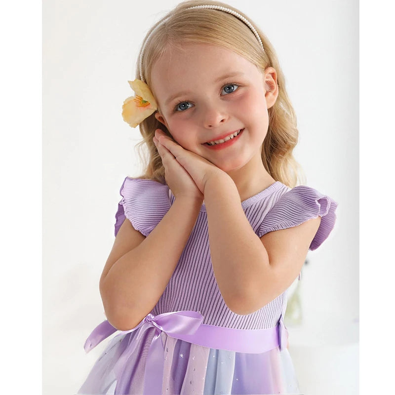 Official My Little Pony "Rainbow Magic" Princess Dress: Lavender Ribbed Bodice & Sequin Tulle Tutu