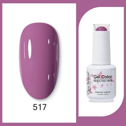 Clou Beaute 15ml Red Black White Green Neon Gel Nail Polish Base Top Coat Velvet Top 400 Colors Semi Permanent Gel Nail Varnish
