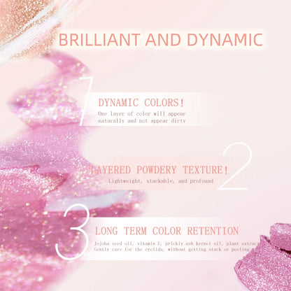 Monochrome Glitter Champagne Eyeshadow Diamond Waterproof Matte Eyeshadow Palette Pearlescent Glitter Shiny Eyes Makeup Cosmetic