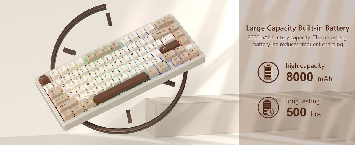 Womier RD75 75% Wireless Mechanical Keyboard Quick Release Aluminum Custom QMK/VIA Tri-Mode Hot Swappable Keyboard