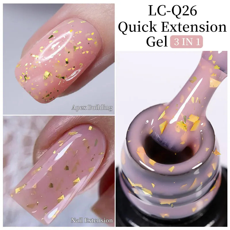 LILYCUTE 15ML Quick Extension Gel Nail Polish Nude Milk White Color Finger Prolong Acrylic Crystal Construction Hard Gel Varnish