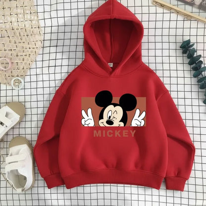 Spring New Style Boys Hoodes Sweatshirts Children's Thin Breathable Long Sleeve Tops Kids Casual Pullover Mickey Printed