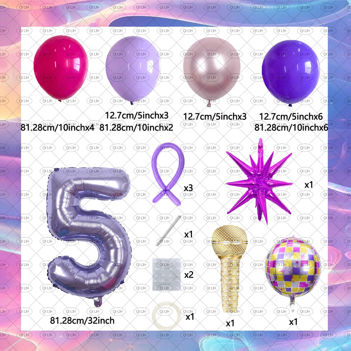34pcs K-pop music girl group idol hunter theme disco rock party balloon set birthday party music festival concert decoration
