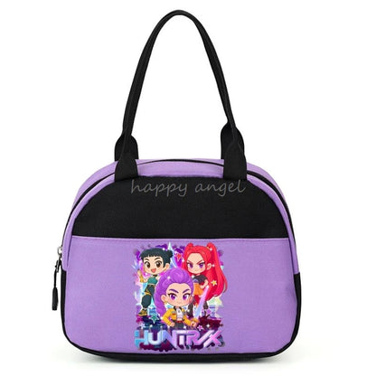 New Lunch Bags KPop Demon Hunters Print Women Men Large Capacity Picnic Drink Thermal Bag Portable Outdoor Food Lunch Handbags