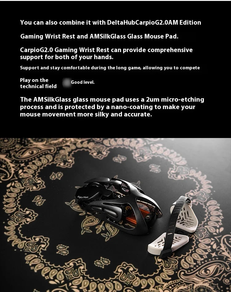 Angry Miao AM Infinity Mouse Tri Mode Wireless Mouse Paw3950 8000Hz Lightweight Hollow Out Magnalium Gaming Mice PC Accessories