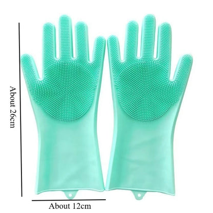 2-Piece Silicone Pet Grooming Gloves: 3-in-1 Bathing, Deshedding & Massage Set