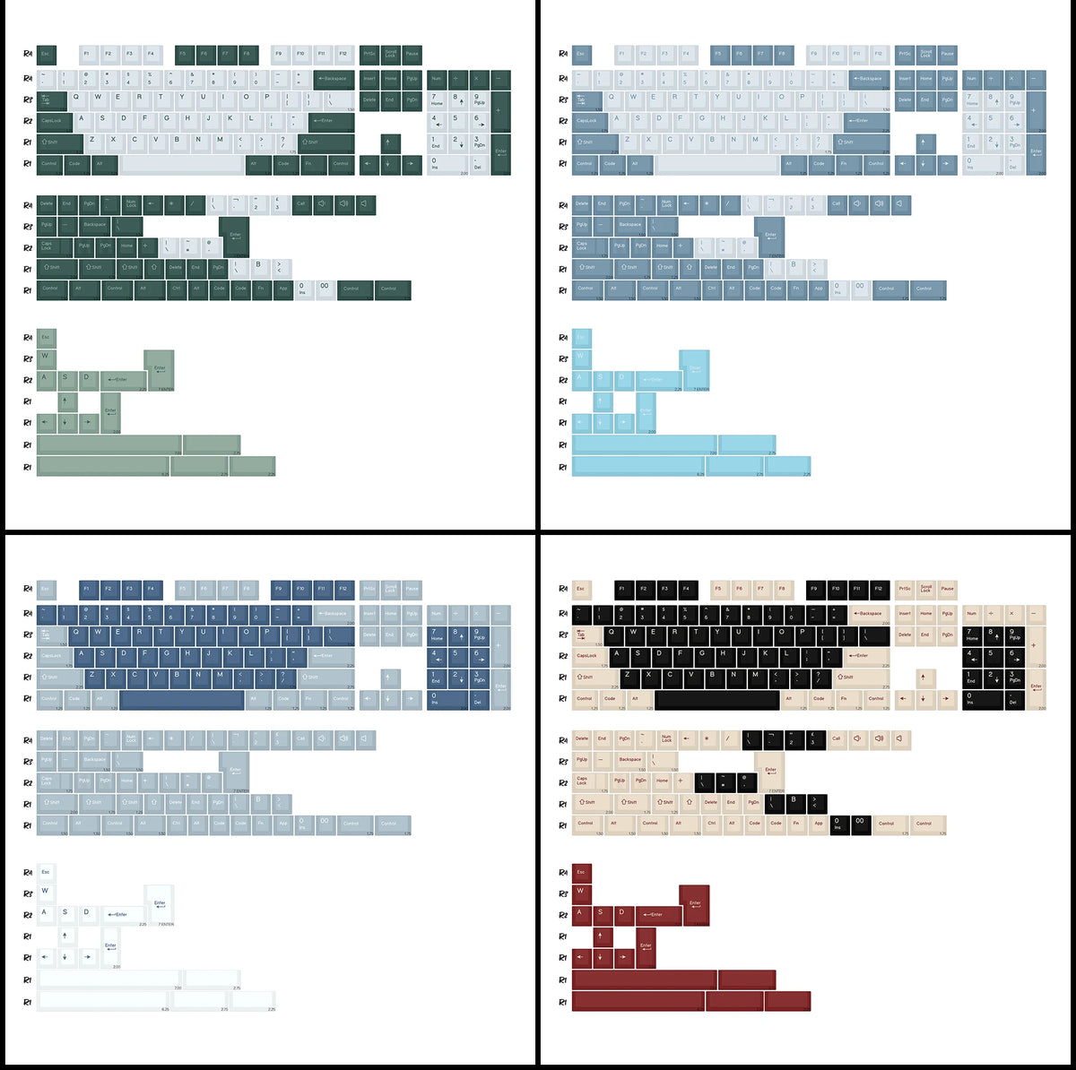 KBDiy GMK Keycap Double Shot GMK Olivia Shoko Jamon WOB Red Samurai Botanical PBT Keycaps Cherry Profile for Mechanical Keyboard