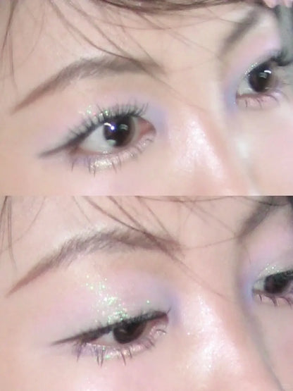 Chameleon Gradient Eyeshadow Palette Glitter Smokey Silver Blue Highlighter Metallic Pearlescent Eyes Makeup Lasting Brightening