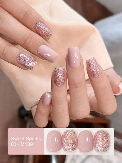 2/16pcs Nail Art Candy Sequins Solid Color Nail Polish Gel Set, Color Sequins with Solid Color Shiny Gloss Nail Art DIY
