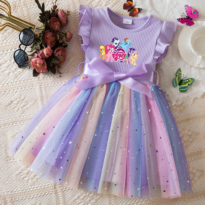 Official My Little Pony "Rainbow Magic" Princess Dress: Lavender Ribbed Bodice & Sequin Tulle Tutu