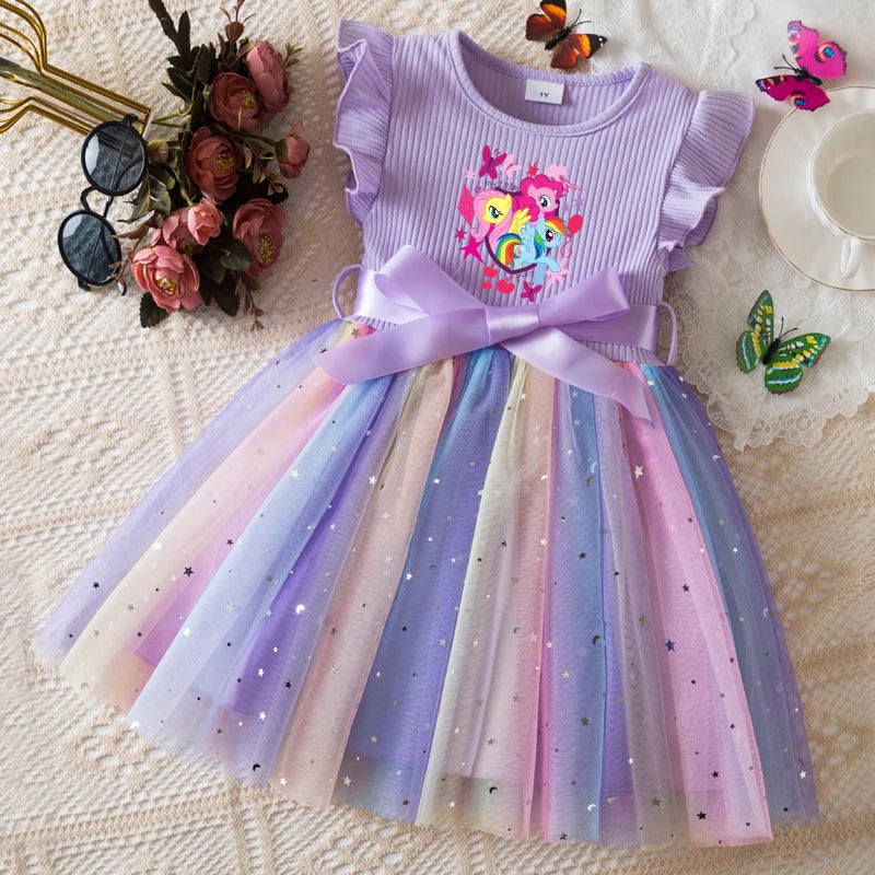 Official My Little Pony "Rainbow Magic" Princess Dress: Lavender Ribbed Bodice & Sequin Tulle Tutu