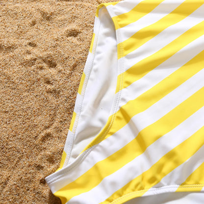 Family Swimsuit Mother Daughter Swimwear Father Son Swim Shorts 2023 Summer Striped Mom And Daughter Bikini Suit Matching Outfit