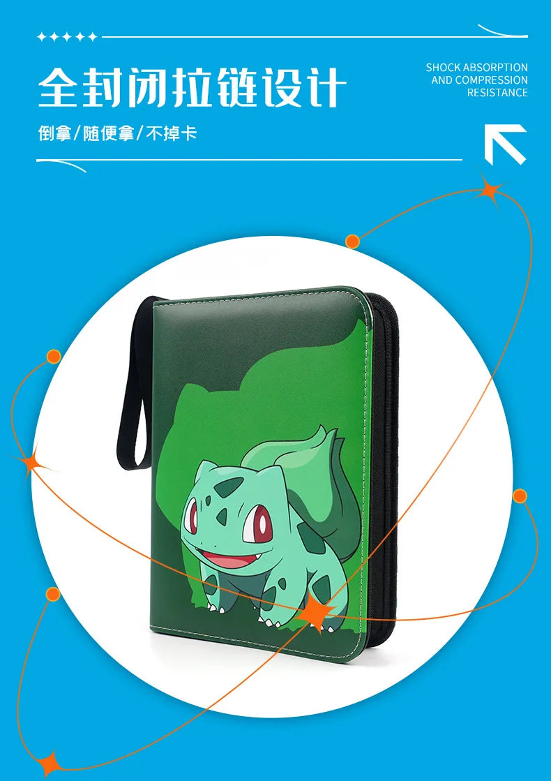 Pokemon Card Anime Figure Card Storage Bag Photo Album Collect Album Loose Leaf Pu Zipper Game King Fans Pikachu Card Pack Toys