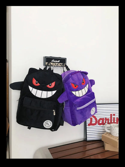 TAKARA TOMY Pokemon Backpack Gengar Student School Bag Children's Gifts Cartoon Kawaii SchoolBag Mochila