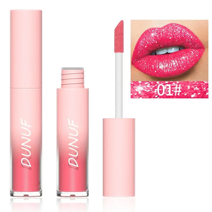 18 Color Sexy Red Diamond Glitter Lip Gloss Metallic Waterproof Long Lasting Matte Shimmer Liquid Lipstick Women Makeup Cosmetic