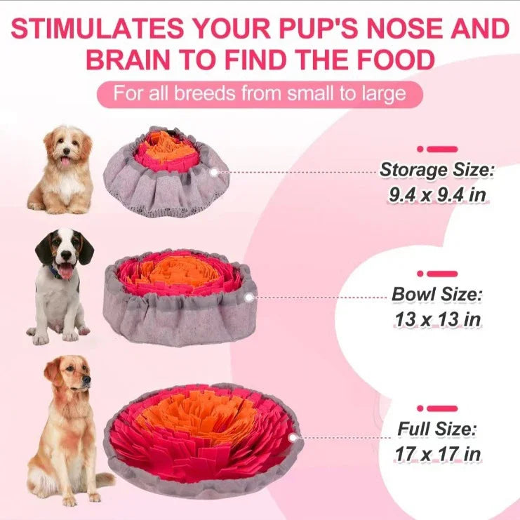 Washable Felt Pet Sniffing Pad Foldable Dog Nosework Feeding Mat Toy Dog Training Natural Foraging Snuff Mat