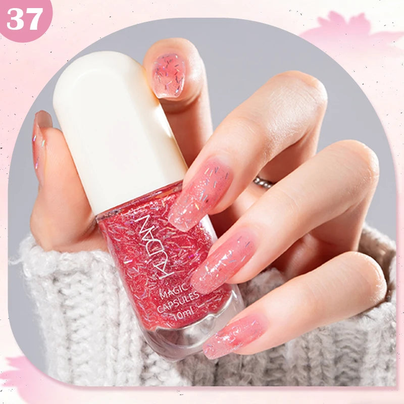 KUDAN Dark Burgundy Nail Polish, Alcohol-Free - Long-Lasting Formula Quick Drying Without Lighting, Glossy And Shiny Surface