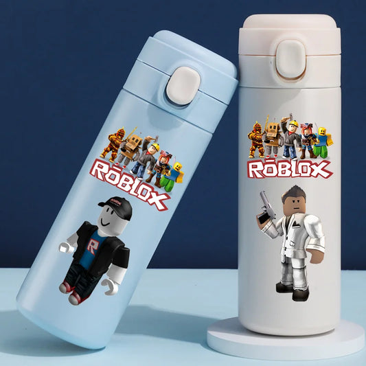 Roblox Anime Water Bottle DynaBlocks 304 Stainless Steel Thermos Cup 420ML Gourde Game Straight Drinking Cup Holiday Gifts