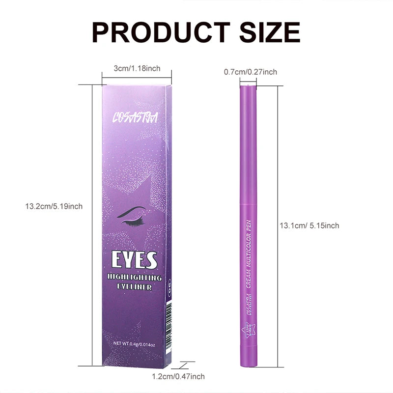 The color-changing eyeshadow stick eyeliner is waterproof and has smooth color, comfortable to use, and can last for a long tim