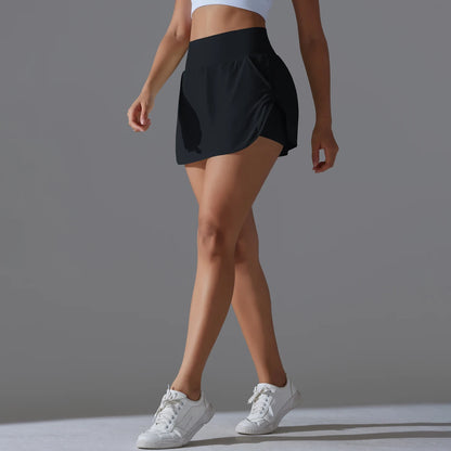 Outdoor Sports Yoga Skirt Badminton Tennis Skirt High Waist Breathable Sweat Skirt Active Athletic Yoga Fitness Skirt Short