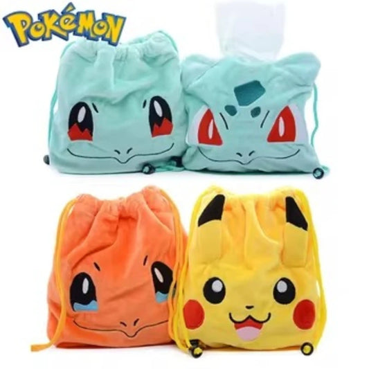 20x22cm Pokemon Pikachu Drawstring Anime Bag Cute Portable Storage Cosmetic Bag Coin Purse Children Birthday Gifts