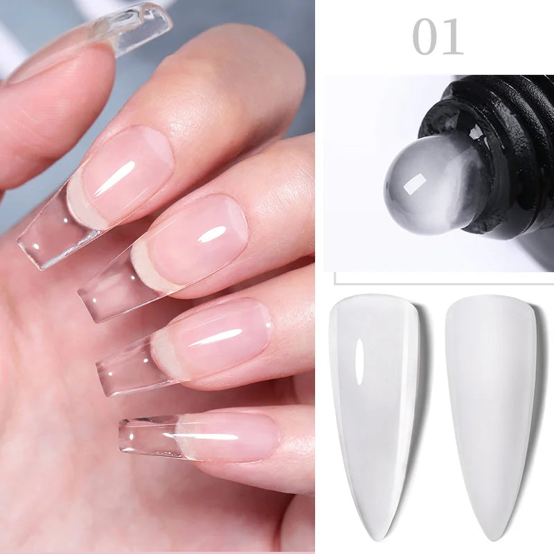 LILYCUTE 15ML Quick Extension Gel Nail Polish Nude Milk White Color Finger Prolong Acrylic Crystal Construction Hard Gel Varnish