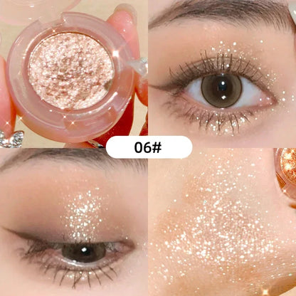 Monochrome Glitter Eyeshadow Pearlescent Highlighter Powder Makeup Diamond Eye Shadow Palette Bright Shiny Eye Makeup Cosmetics