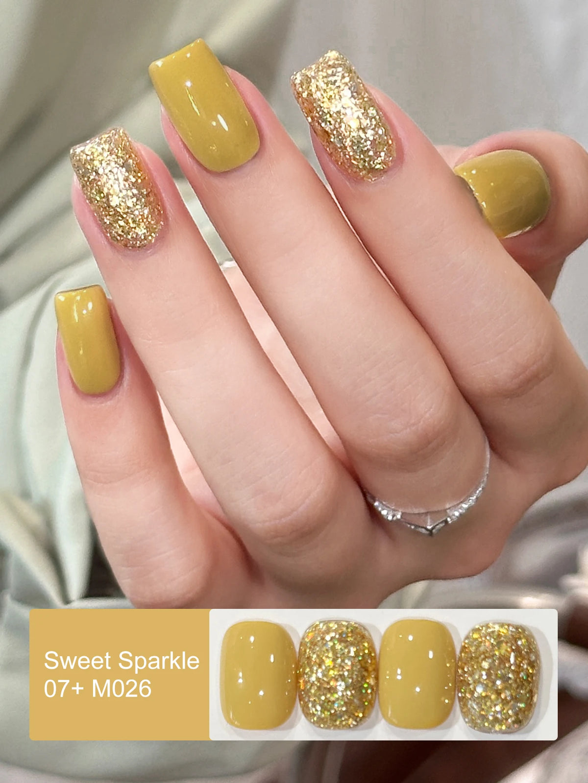 2/16pcs Nail Art Candy Sequins Solid Color Nail Polish Gel Set, Color Sequins with Solid Color Shiny Gloss Nail Art DIY
