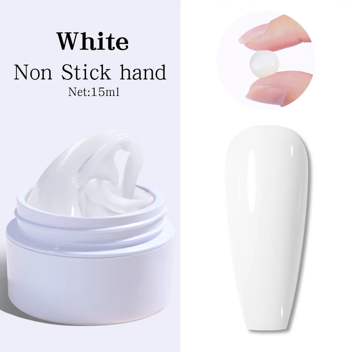 15ML Solid Non Stick Hand Extension Gel Nail Polish -Pink/White/Clear Extension Gel for Mnicure Carving Nail Art Emboss Hard Gel