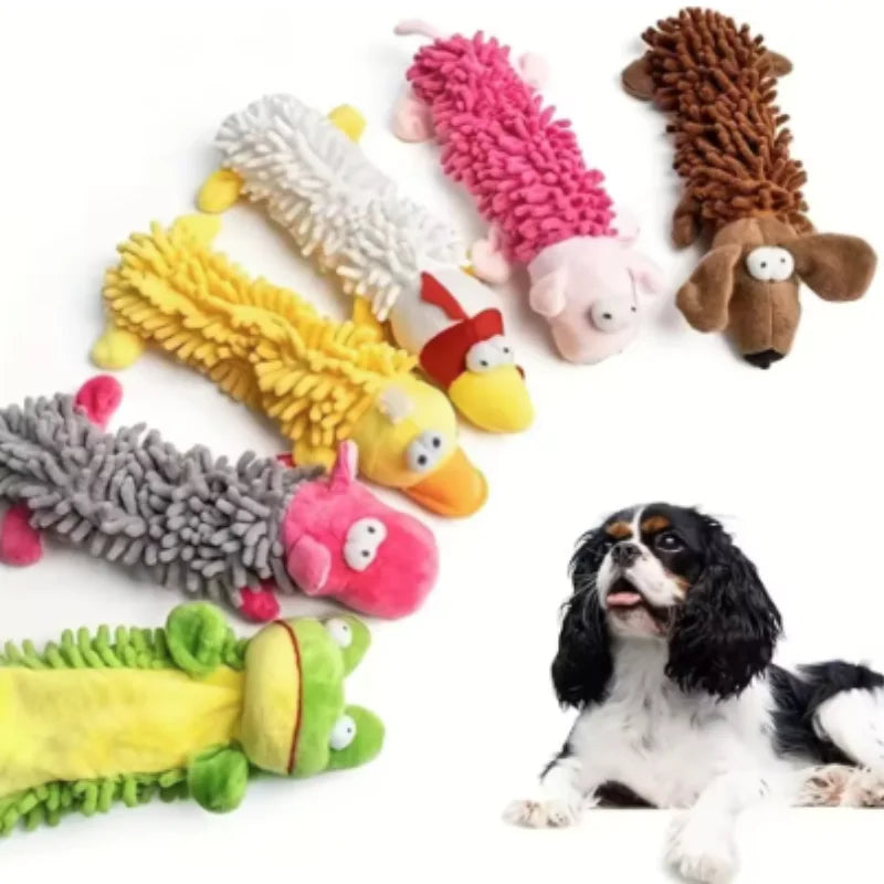 Durable Pet Dog Plush Toy for Small Breeds - Animal Shape Squeaky Chew Cleaning Toy for Chihuahua Yorkshire Bichon Puppies