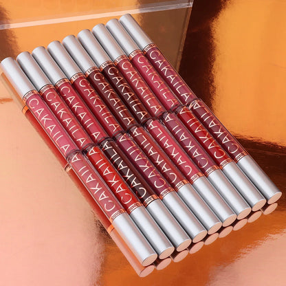 CAKAILA 6-Color Lip Gloss Lipstick Set Liquid Matte Velvet Matte Women's Makeup Long-lasting Waterproof Non-stick Cup Non-fade