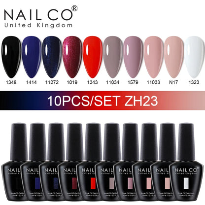 NAILCO 15ml Gel Nail Polish Set 30pcs/Lot Gel Polish Nail Soak Off UV LED Semi-Permanent Varnishes Nail Art Salon Free Shipping