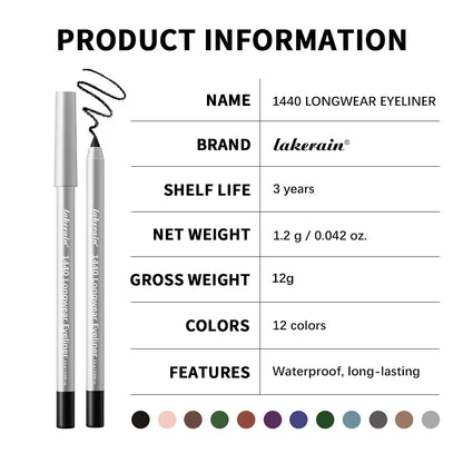 Lakerain Smooth Waterproof Eyeliner Pen Quick-Drying Long-Lasting Sweat-Proof Smudge-Proof for Perfect Makeup Application
