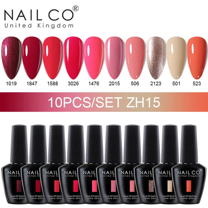 NAILCO 15ml Gel Nail Polish Set 30pcs/Lot Gel Polish Nail Soak Off UV LED Semi-Permanent Varnishes Nail Art Salon Free Shipping